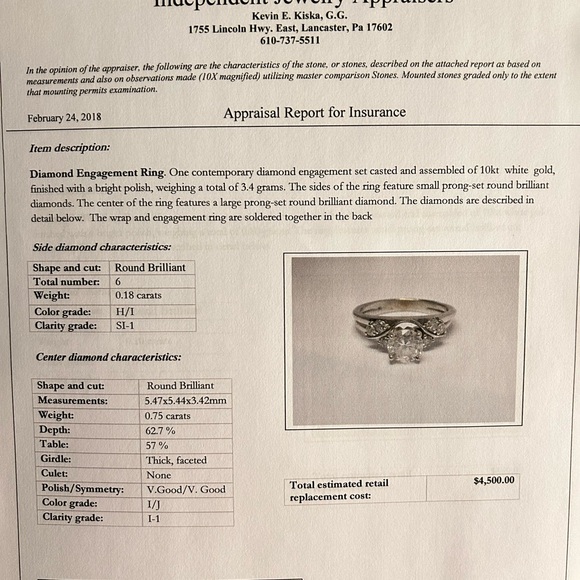 White Gold Wedding Ring Set - Picture 5 of 6